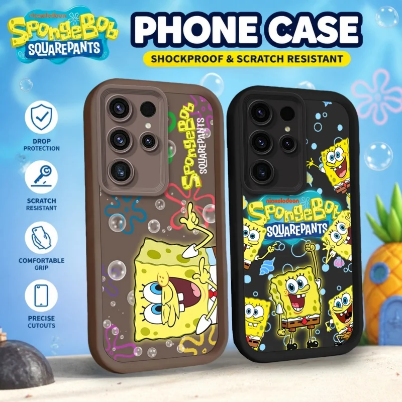 Cartoon SpongeBob Ocean Bubble Anime ﻿Case For Samsung Galaxy S26 S25 Edge S24 S23 Ultra S22 Plus S21 FE A07 A17 4G A37 A57 5G