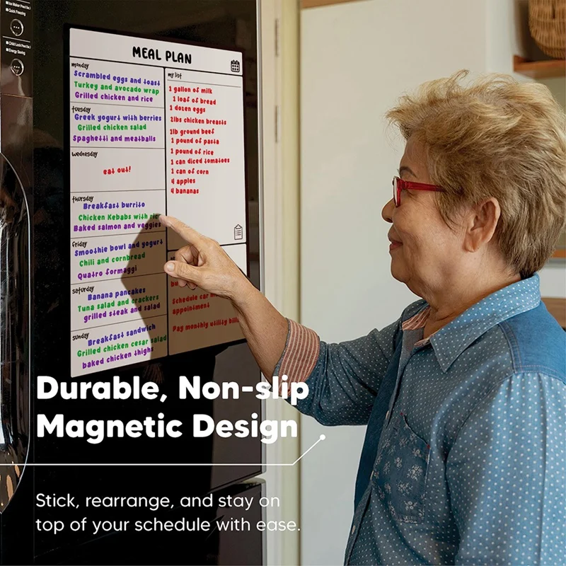 Магнитная белая доска, планер для еды и список покупок, белая доска, доска для записей и семейный планировщик, прочный