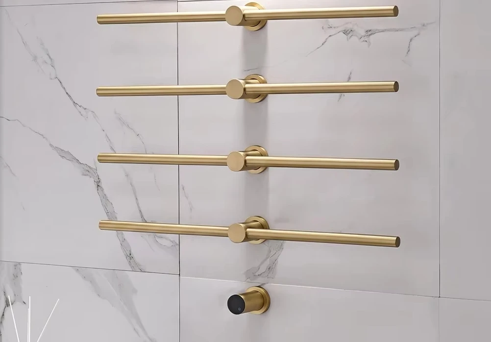 Full Copper Recessed Digital Smart Electric Towel Rack with Carbon Fiber Heating & Constant Temperature Drying with Wifi