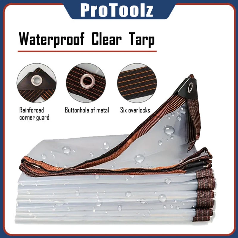 

Transparent Waterproof Tarpaulin Garden Rainproof Clear Poly Tarp Plant Cover Insulation Shed Cloth with Grommets