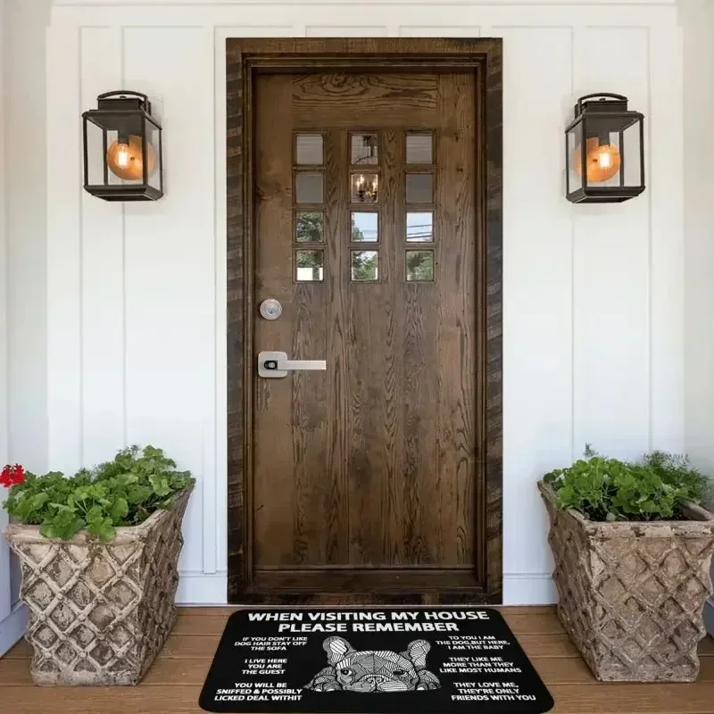 French Bulldog Pattern Welcome Doormat Anti-Slip Frenchie Dog Soft Bath Kitchen Living Room Rug Washable Home Decor Floor Mat