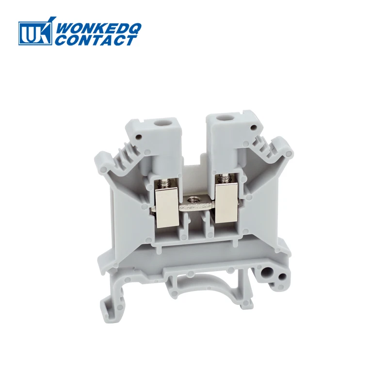 10Pcs UK5N Screw Wire Connector 4mm Cable 4mm² Feed-through Connection 12AWG Plug Electrical Mount DIN Rail Terminal Block UK 5N