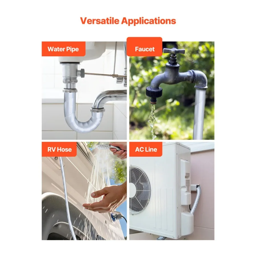 ฉนวนท่อห่อ 32.8FT x 2 นิ้วพร้อมฟอยล์อลูมิเนียมมีกาวในตัว