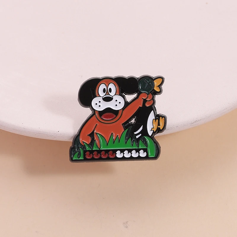 ألعاب الرماية الكلاسيكية المينا دبوس لعبة شخصيات الصيد الكلاب الكرتون الحيوان بروش شارة التلبيب مجوهرات هدايا للأصدقاء #2