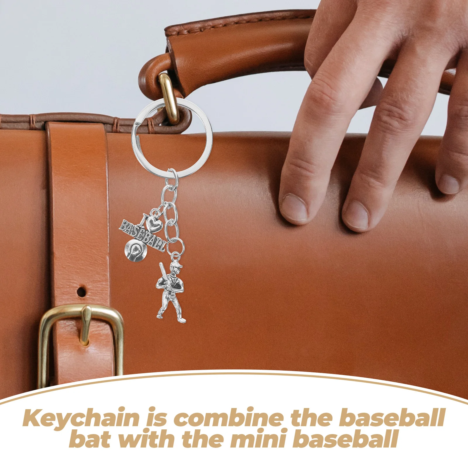 

Baseball Keychain Trendy Baseball Bat Mini Key Chain Bag Pendant Backpack Keyring Birthday Gift