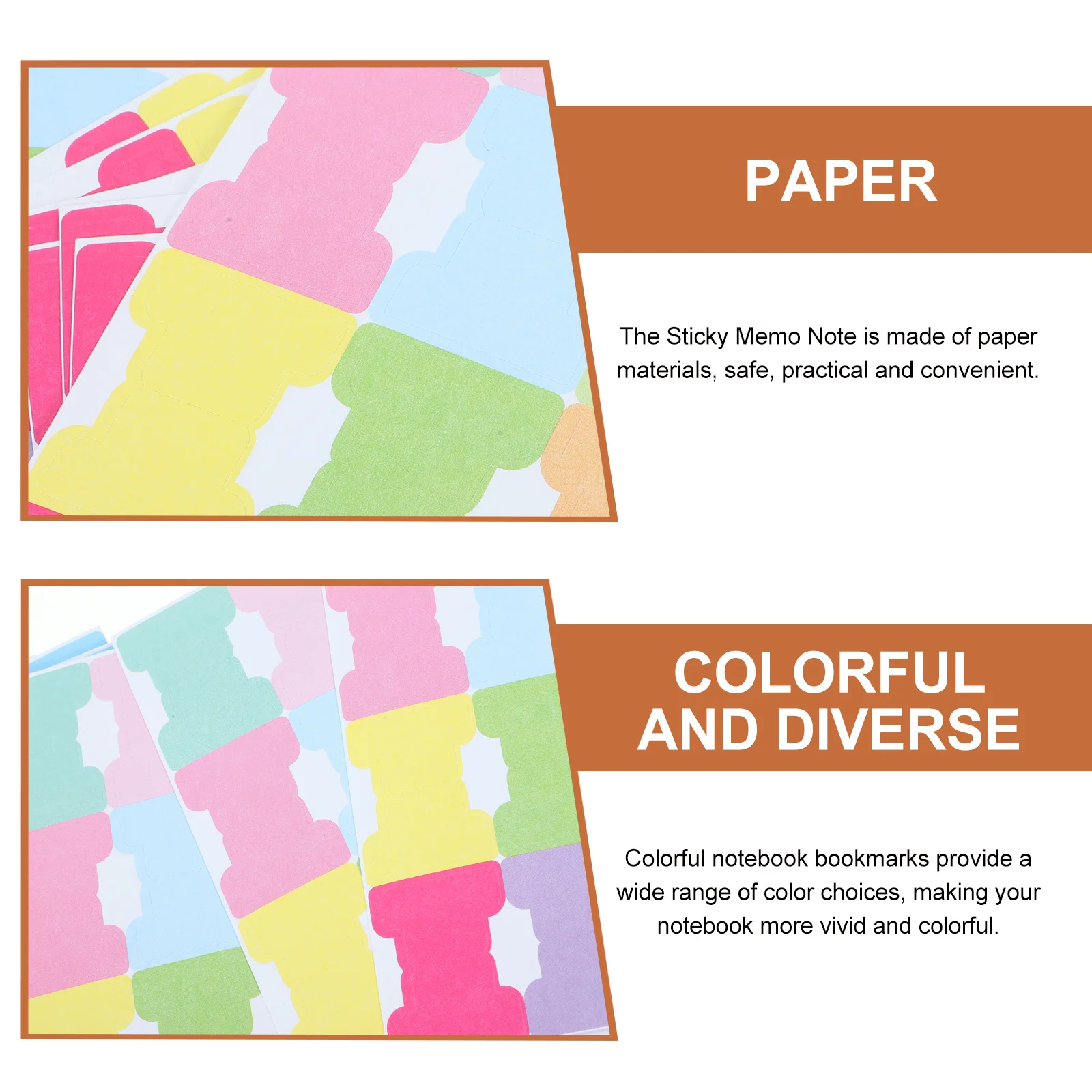 

20 Sheets Notebook Book Tabs Self Adhesive Page Markers Lightweight Portable for File Notes Office School Annotation Supplies