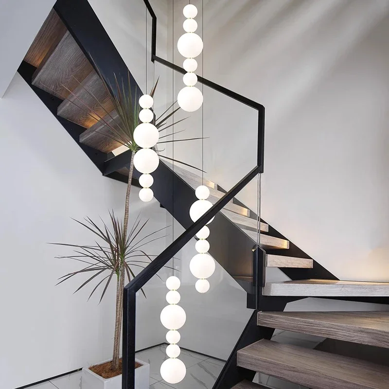 REVEN 3 Color Dimmable Chandelier Modern Nordic Pearl necklace Pendant Light Gold Ceiling Lamp Luster