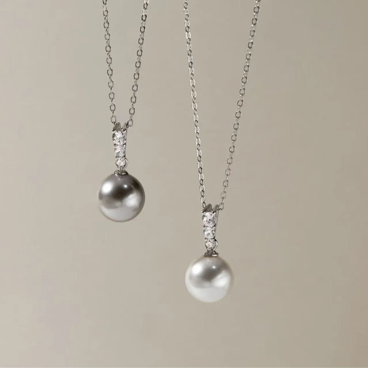 

High-Quality 925 Sterling Silver Long Necklace Women Princess Style Triple Crystal Adjustable Luxury Fashion Chain