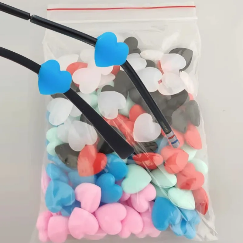 10Pcs Silicone Heart Anti Slip Ear Hook Eyeglass Eyewear Accessories Eye Glasses Grip Temple Tip Holder Spectacle Eyeglass Grip