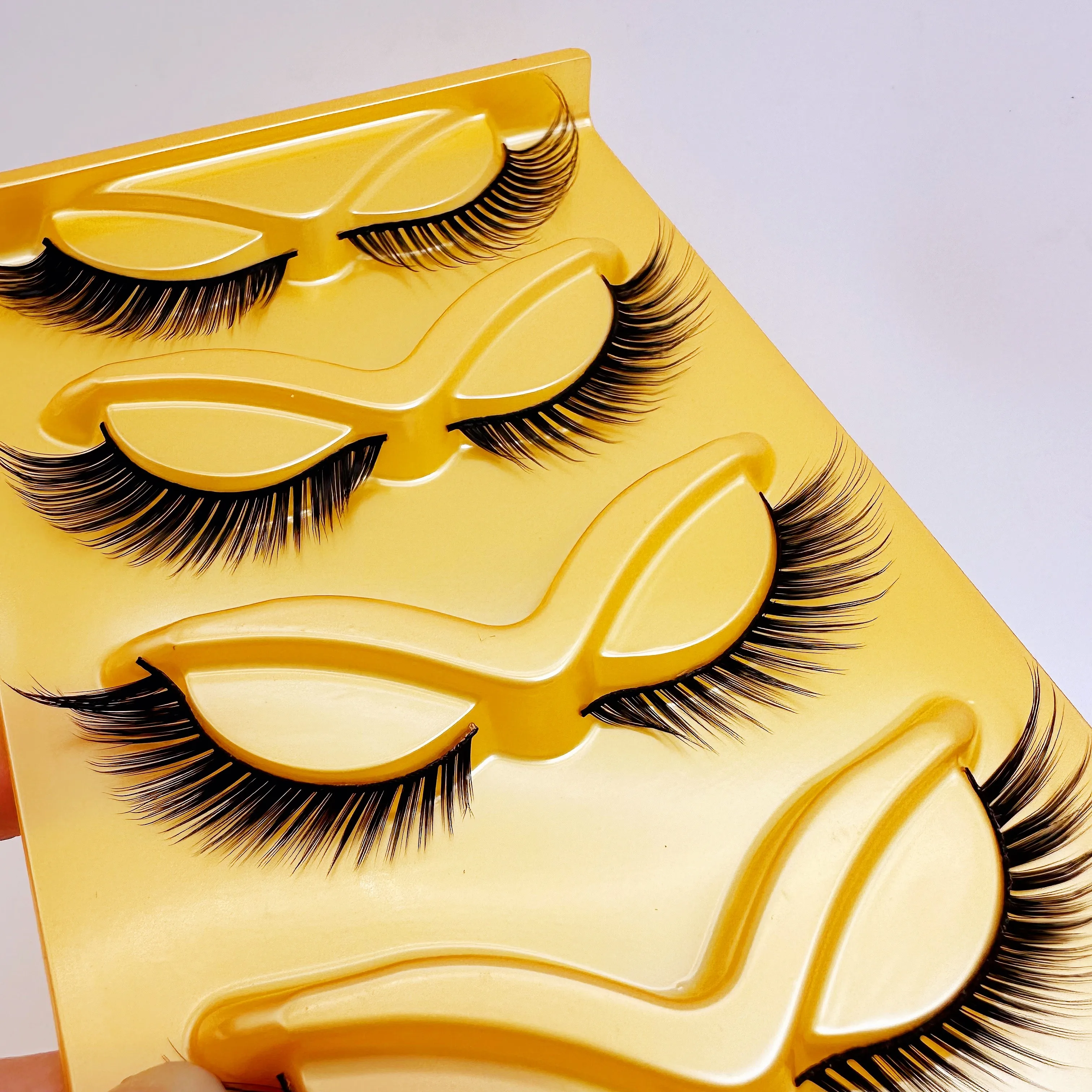 5 Paar Fuchswimpern, natürlich aussehende Katzenaugen-Wimpern, 3D-verlängerte Wimpern 16mm Wimpern