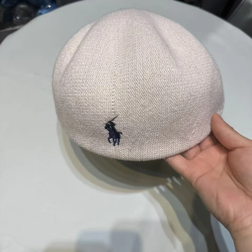 

2025 Thin Pony Embroidery Beret, French Style Autumn Beret for Women, Reversible Fashion Cap, Cute Retro Slouchy Hat