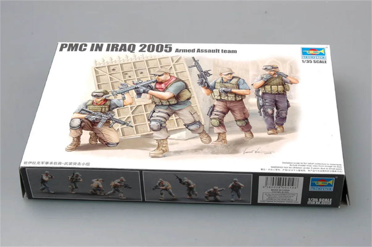 

Trumpeter 1/35 Scale PMC in Iraq 2005-Armed Assault Team Military Soldiers Figures Plastic Assembly Model #00419