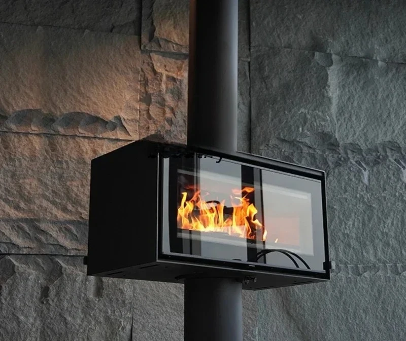 a50 Real fire fireplace, household wood-burning double-sided rotating villa homestay firewood heating furnace