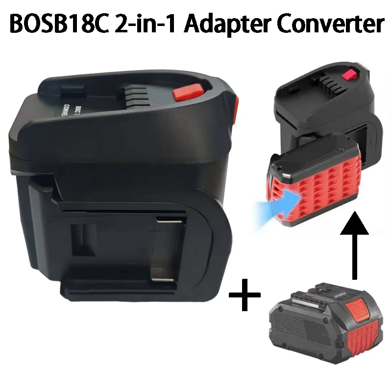 

Converted To for Bosch PBA Series Battery Cordless Power Tool BOSB18C 2-in-1 Battery Adapter for Bosch 2 Packs 18V GBA Batteries