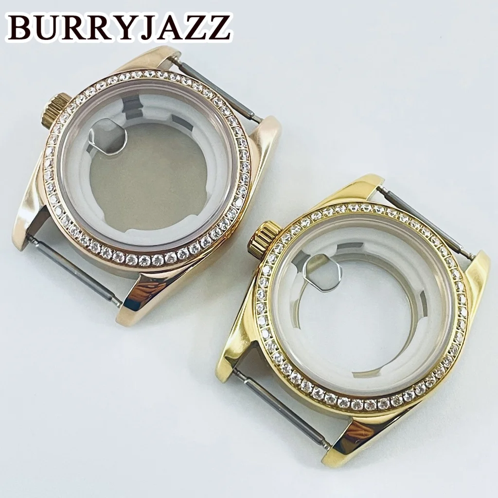BURRYJAZZ 31mm NH05 NH06 Watch Case Silver Rose Gold Stainless Steel Case With Sapphire Crysta Waterproof - view 2