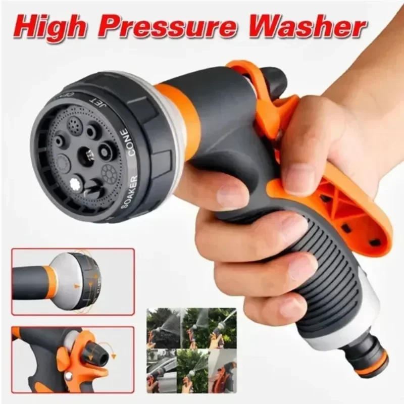 8-Function Nozzle Watering Gun Gardening Water Spray Gun for Garden Car Wash Watering Flowers