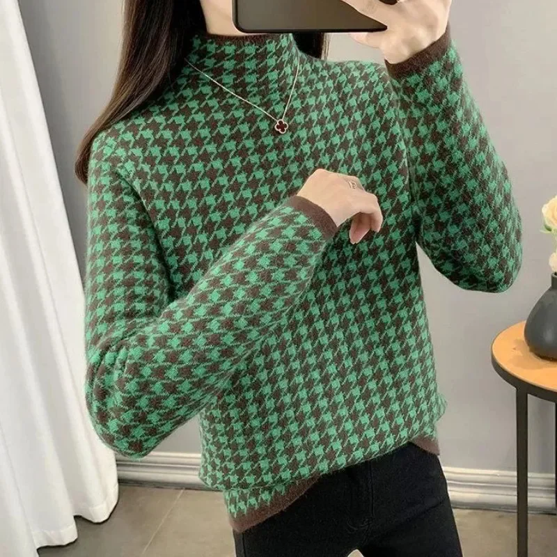 

Модные толстые вязаные свитера для женщин на осень и зиму, одежда в японском стиле для работы, корейский легкий женский пуловер по акции