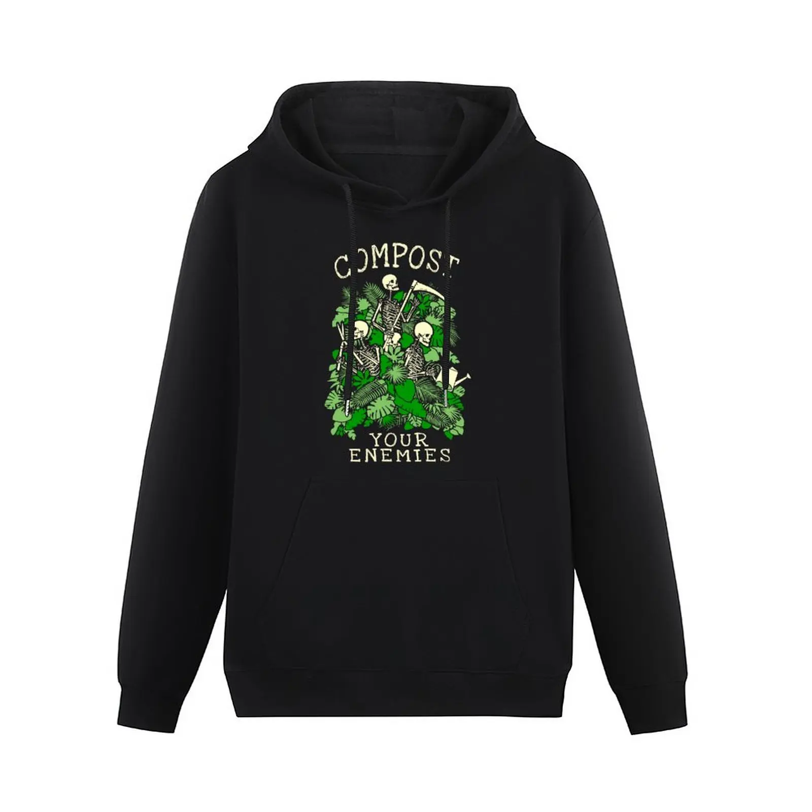 Compost Your Enemies Funny Gardening Goth Skeleton Gardener Pullover Hoodie autumn jacket men men hoodie