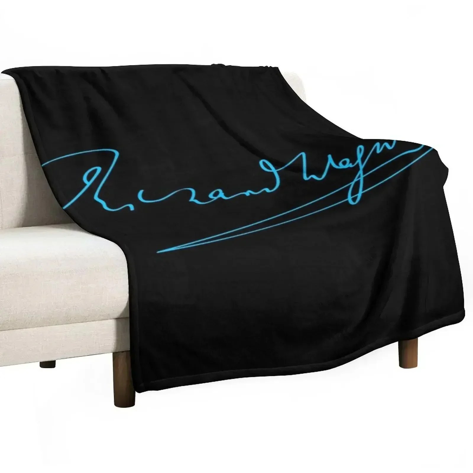 Richard Wagner - Signature - Blue - RB Throw Blanket Custom Vintage Blankets