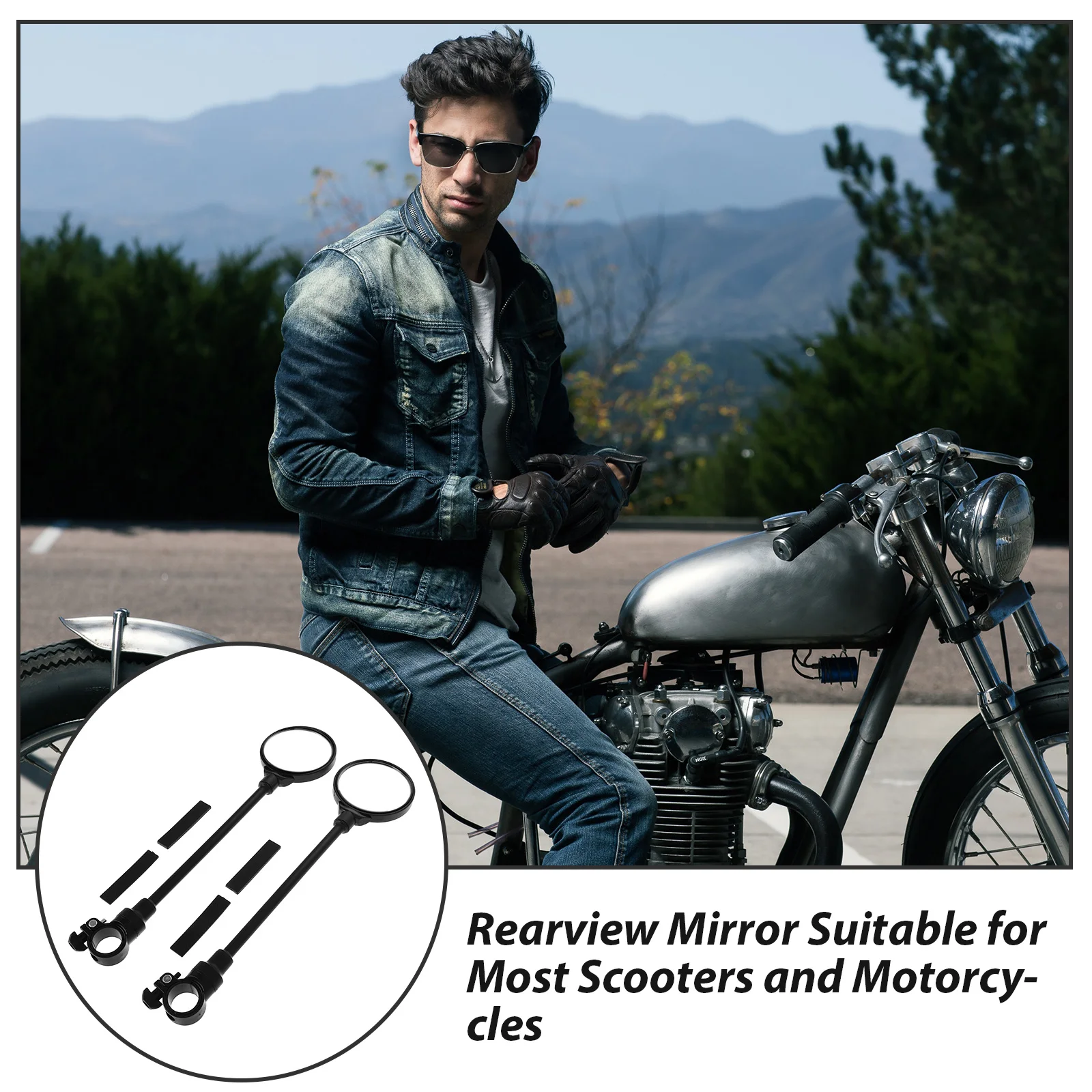 

1 Pair Universal Rear View Mirror For Bicycle Handlebar Wide Angle Convex Mirror For Mountain Road Bike Electric Bike