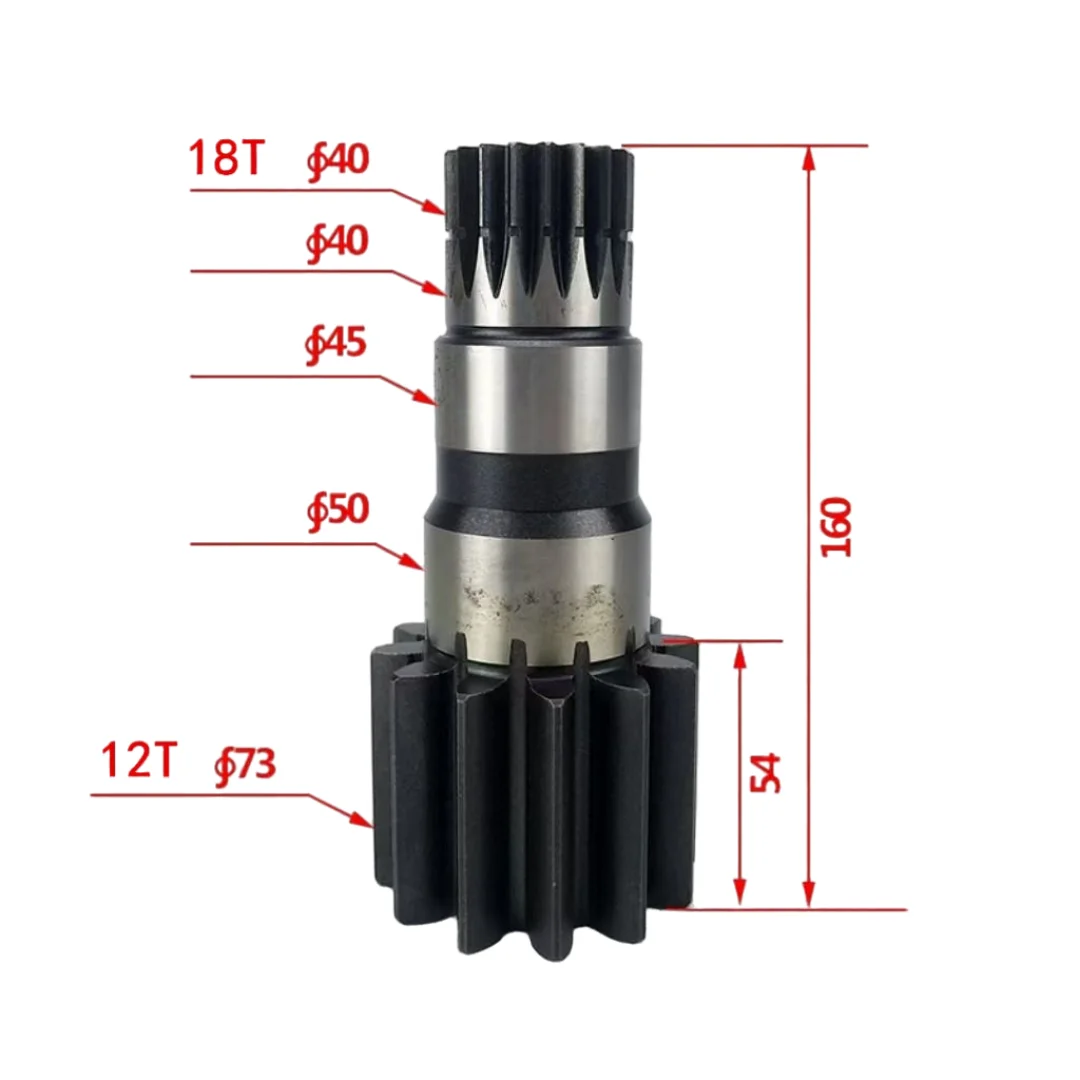 Suitable for Hitachi EX35-2 mini excavator rotating motor vertical shaft gear 18/12T
