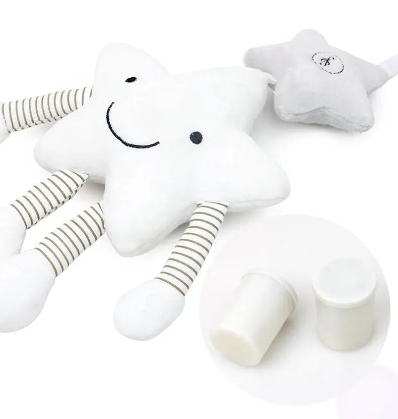 Cartoon white five-pointed star car hanging baby sleeping sound toys baby music wind chime toys