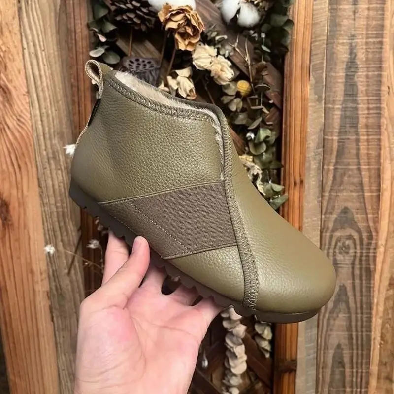 

Новая зимняя кожаная обувь, удобные теплые зимние ботинки на меху, зимняя флисовая утепленная обувь, непромокаемые повседневные женские ботинки