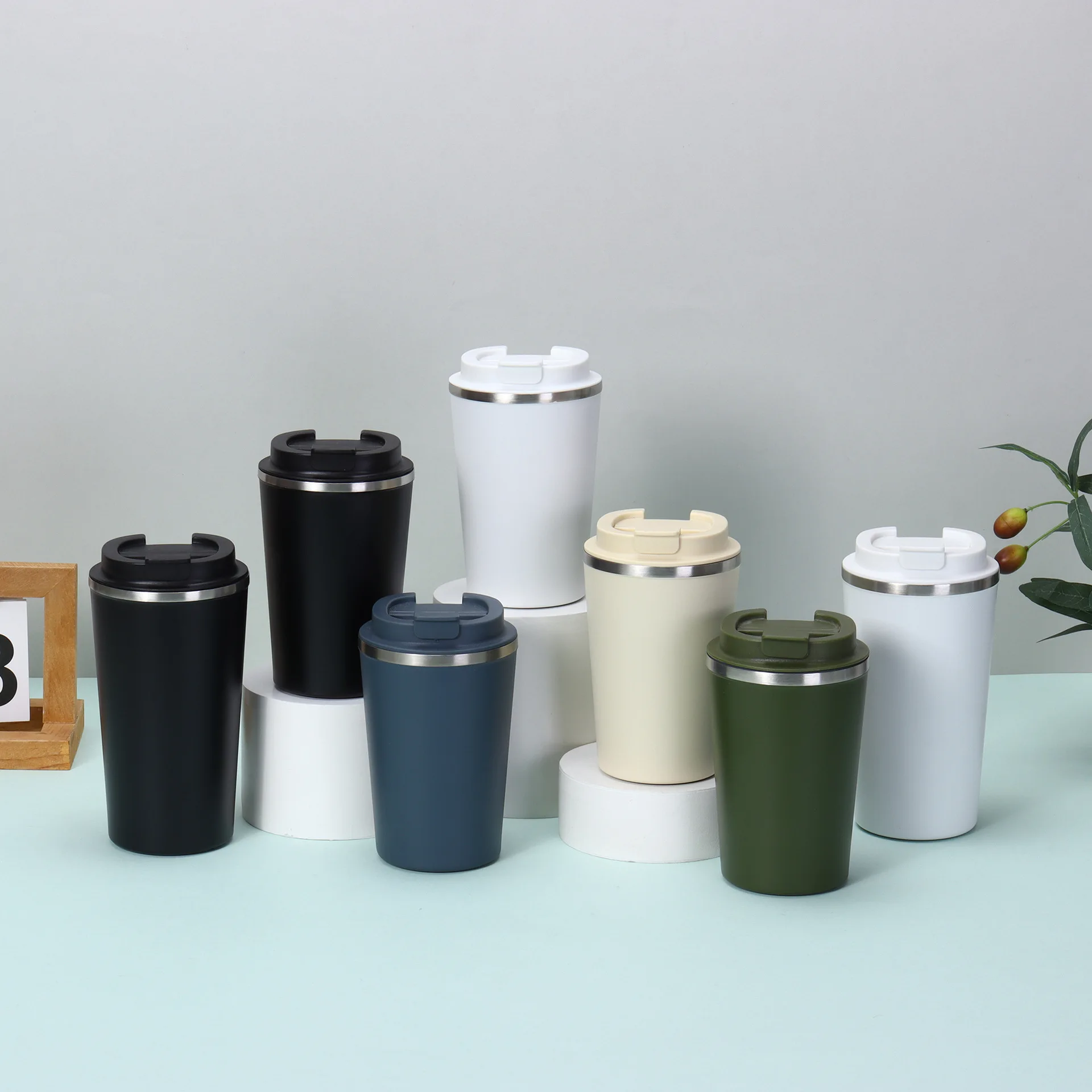 

Customizable Travel Mug Personalized LOGO Leakproof Stainless Steel Vacuum Thermos with Lid BPA Free for Hot And Cold Drinks