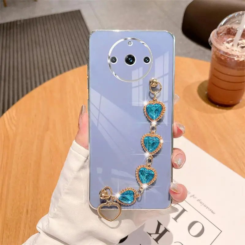 Realme11pro Luxury Chain Bracelet Case For Oppo Realme 11 Pro Plus 9 8 10 9i 4g 5g 8i Gt Neo 2 3 3t Plating Silicone Wrist Cover