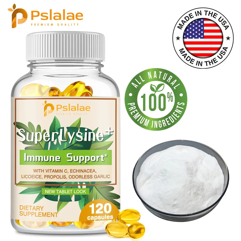 

Super Lysine Capsules - Helps Boost Immune Function, Maintain Healthy Gums and Lips, and Promote Absorption
