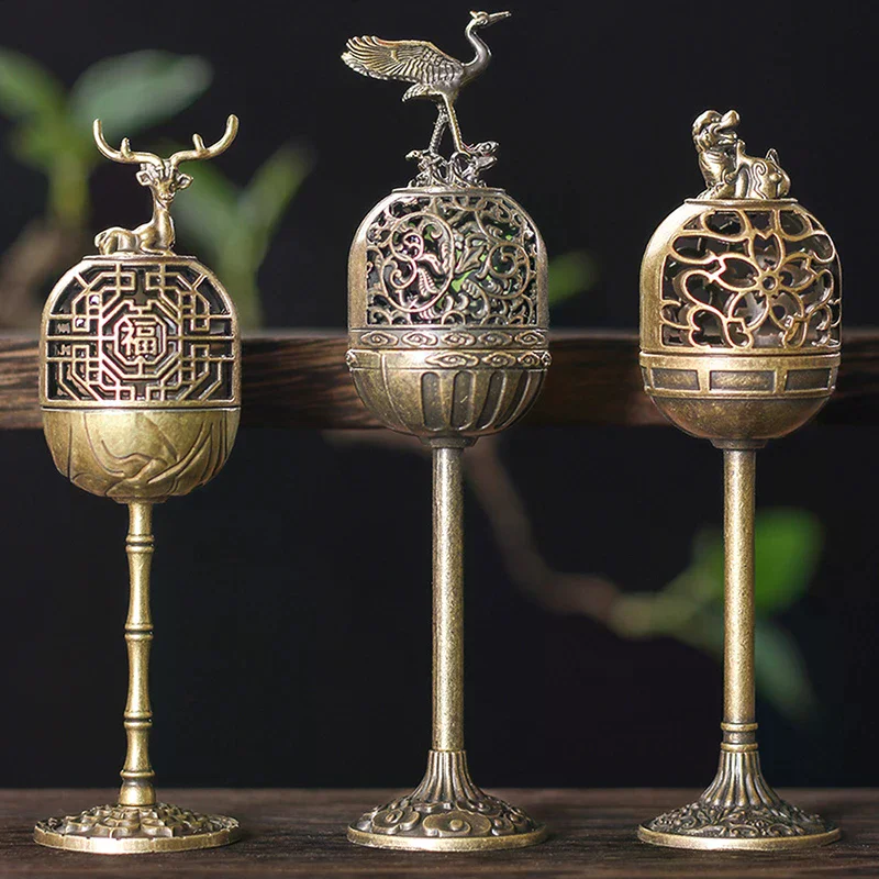 Home Magpie Hollow Lamp Sandalwood Fragrance Censer Smoking Backflow Incense Holder Tea House Ornaments Study Room Decor