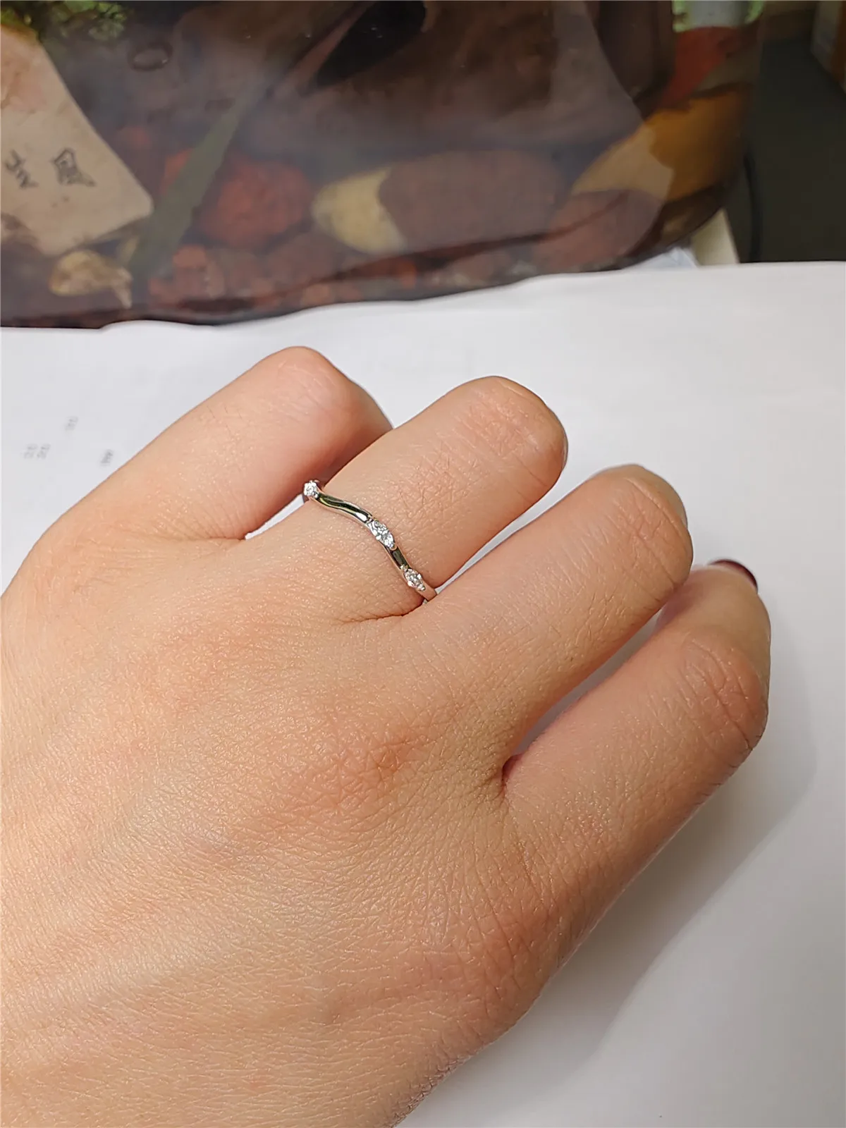Diamante cultivado en laboratorio de oro real físico de oro de 10 quilates, anillo de diamantes de forma especial de almizcle, anillo HPHT, anillo de compromiso, platino