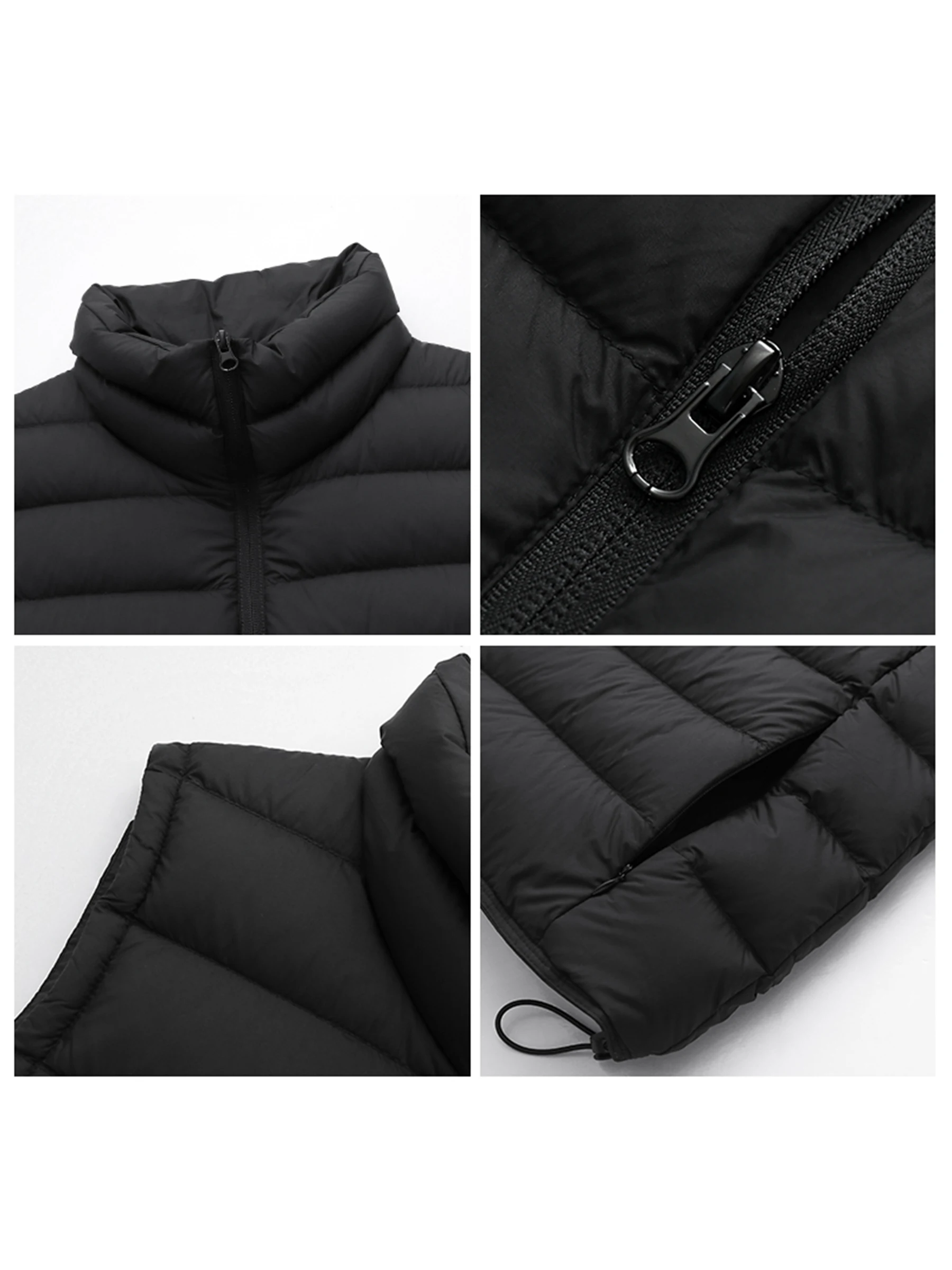 Chique ven novas mulheres para baixo casacos sem mangas leve 90 pato branco para baixo gola alta feminino para baixo colete outono inverno 2025