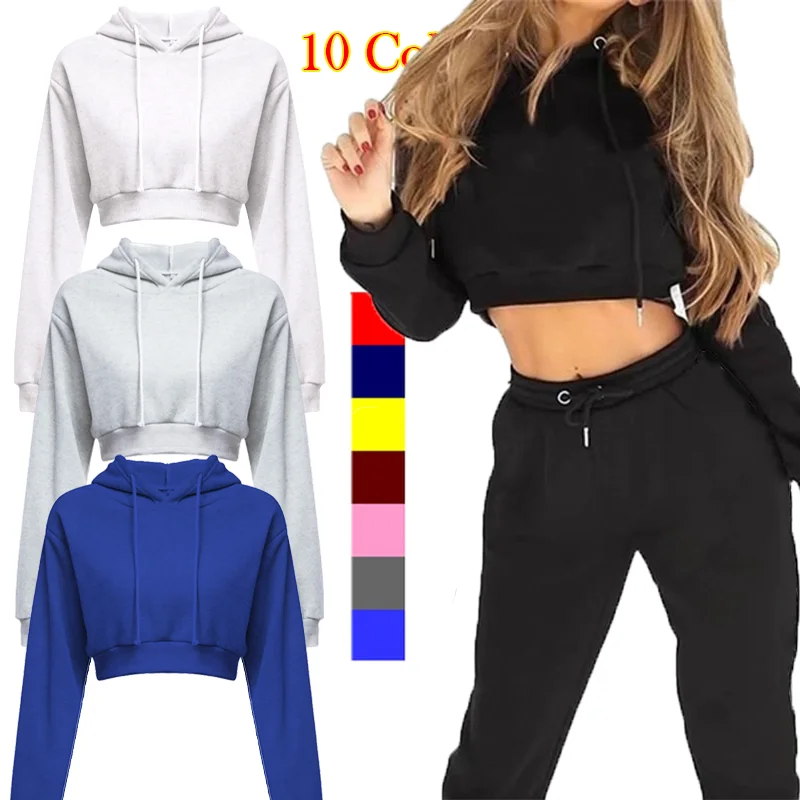 Women Hoodie Set Sportwear Suit Casual Jacket Sweatshirt + Pants 2 Pcs Set Splice Tracksuit Suit