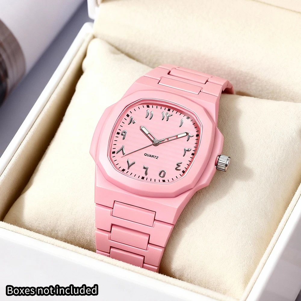 6pc Elegant Women's Watch+Accessory Set, Perfect Match between Watch and Same Color Accessories
