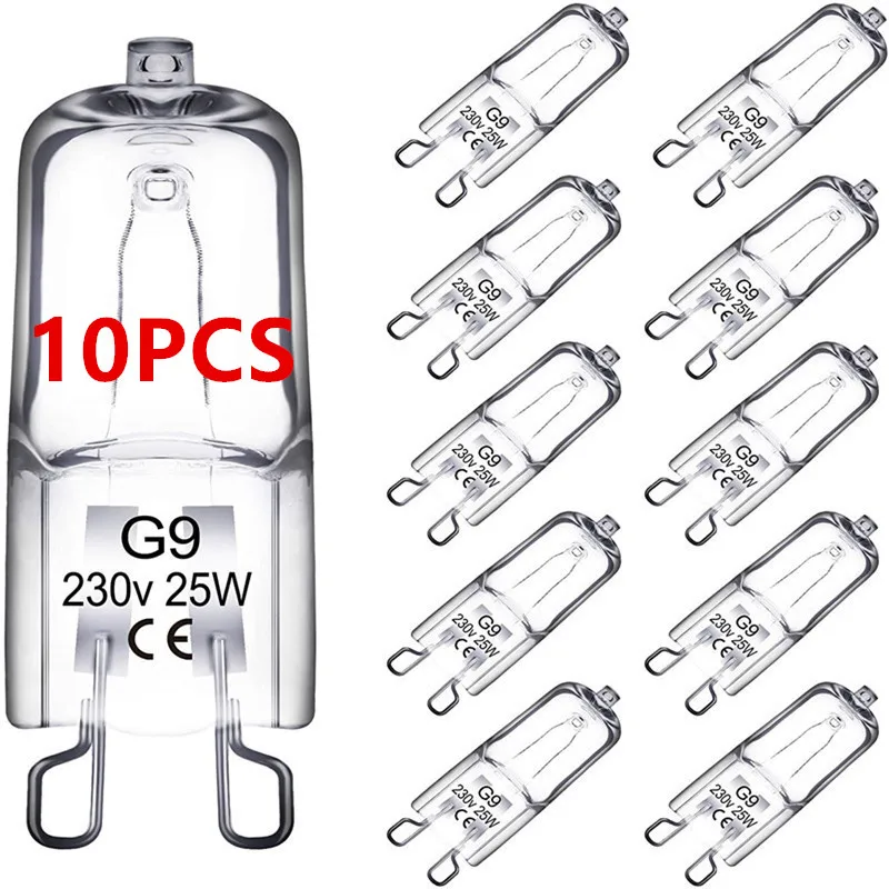 Sprzedaż hurtowa 10PCS G9 220V 20W 25W 40W eko żarówki halogenowe kapsułka żarówki ledowe włożona koraliki kryształowa lampa halogenowa żarówka