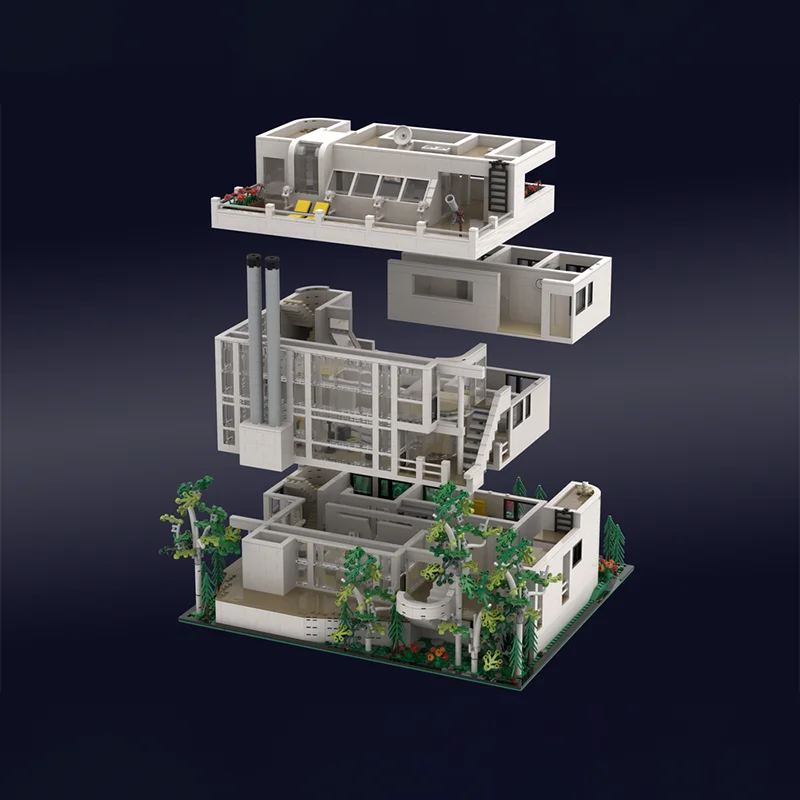 5283 ชิ้น MOC DIY บ้านดูกลาสการศึกษาบล็อกอาคารของเล่นวันเกิดของขวัญสำหรับผู้ที่ชื่นชอบการออกแบบ