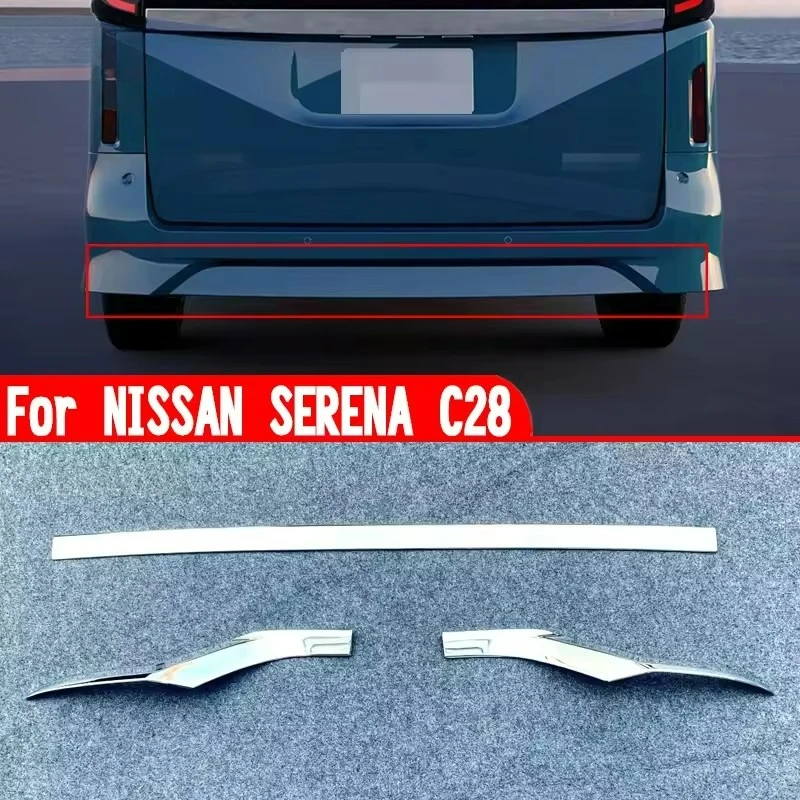 

For NISSAN SERENA C28 2023 2024 Car Accessories Rear Bumper Cover Trim Molding Decoration Stickers