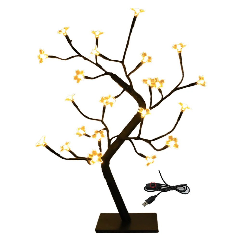 

24/48 LED Cherry Blossom Tree/Maple Tree Light USB Powered Fairy Tree Lamp Atmosphere Light for Home Party Wedding Decor