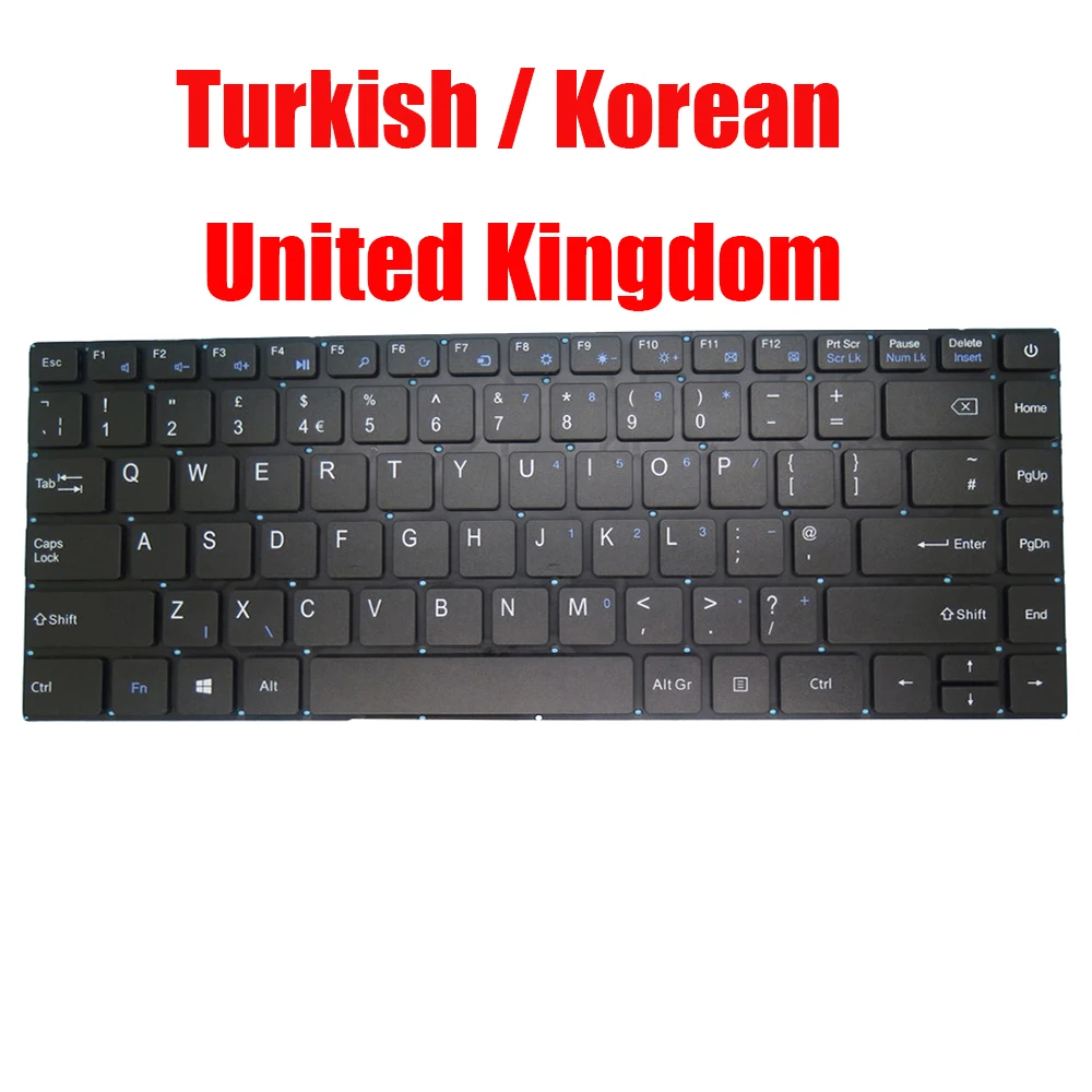 TR UK KR Laptop Keyboard YXT-NB91-25 SCDY-290-4-2 Turkish Korean / United Kingdom Black Without Frame New