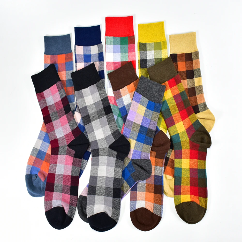 5pairs Men\'s Socks Casual Business Dress High Quality Happy Cotton Socks Fashion Funny Men Gift Socks