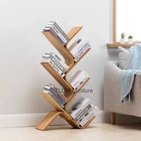 Rack Tree Bookshelf Floor Standing Display Holder Shelves Wooden Romantic Support Bookcase Portable Kitaplik Nordic Furniture