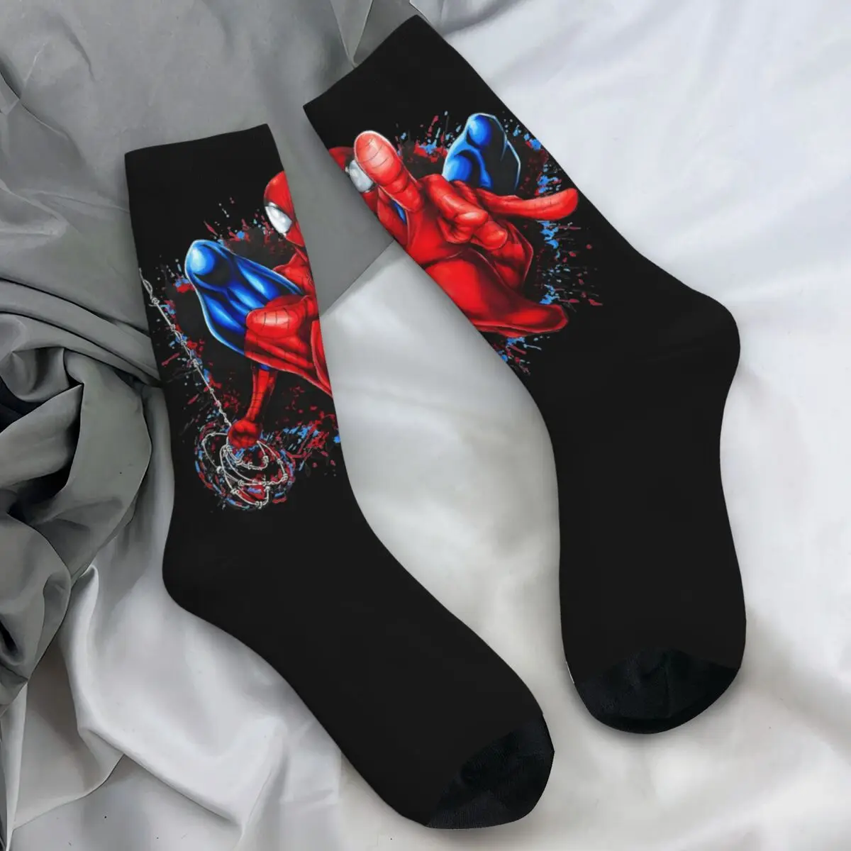 Spider-Man Marvel Stockings Couple anime Socks Breathable Fashion Socks Spring Outdoor Anti Slip Printed Socks Gift