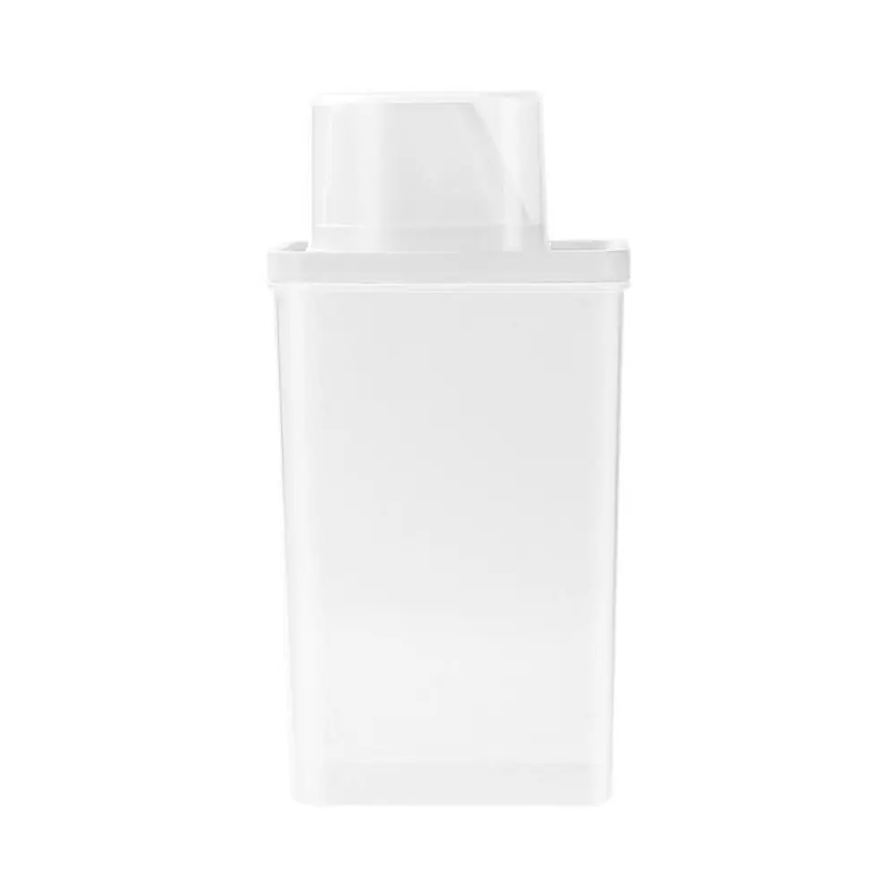 Transparent Laundry Detergent Container with Measuring Cup Sealed Washing Powder Storage Box Moisture-proof