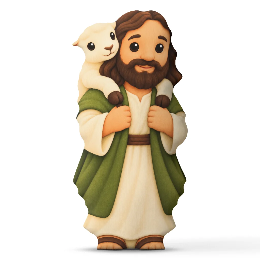 Jesus Good Shepherd Shaped Pillow Christian Faith Lamb Cushion Religious Throw Pillow Bible Inspired Home Decor Gift for Sofa