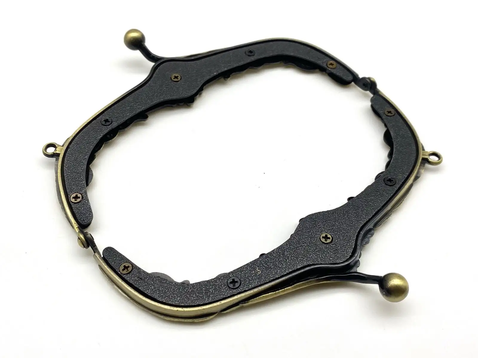 1 pièce 5 pouces 13.5 Cm Vintage charme vis en alliage de Zinc sur sac à monnaie sac à main pochette cadre matériel approvisionnement Antique cadre en laiton fermoir