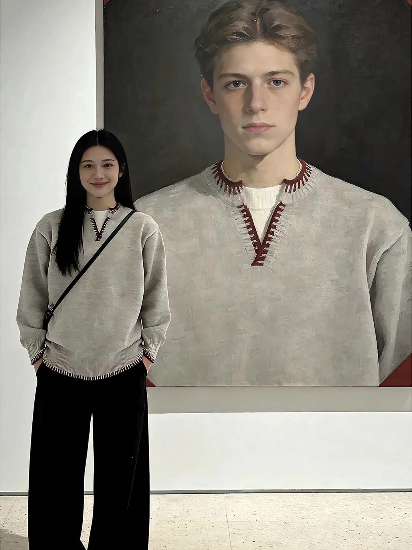 

Loose Fit V-Ne Knitwear Hand-Stitched Women's Sle Spring Casual Faion Korean Loose Knit Sweater Inner Wear Yarn Sweater