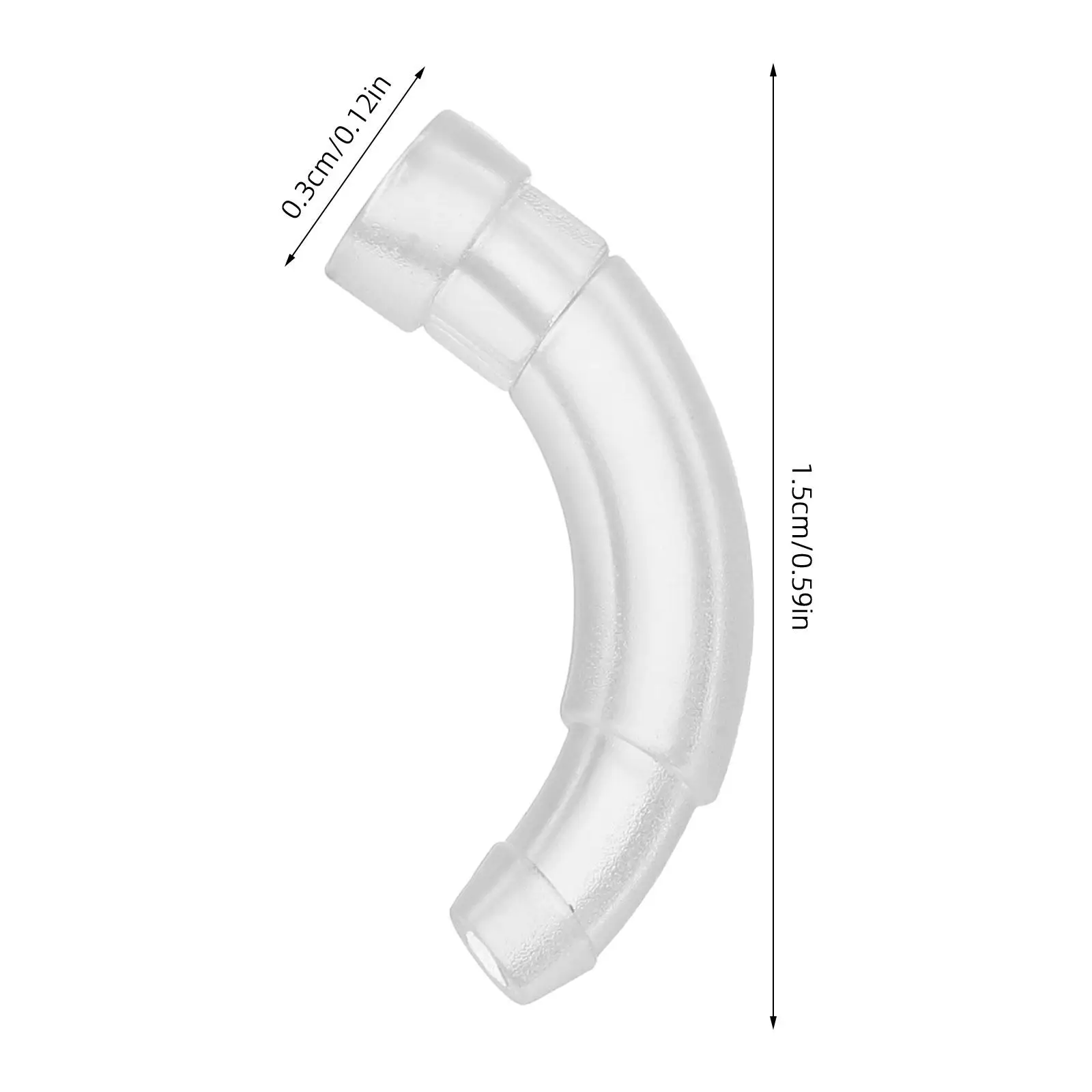 4Pcs Hearing Aid Accessories Plastic Ear Hooks Earmold Tubing Connectors for Bte Hearing Aid DIY Replacement Ear Mold Coupler