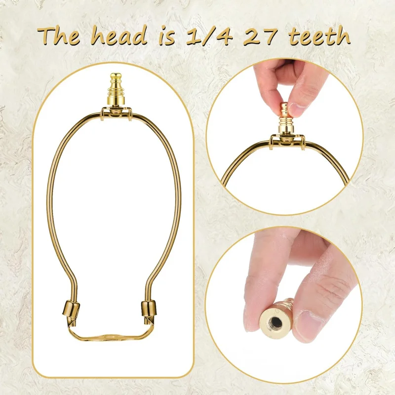 4 Pcs Solid Lamp Finials Shade, Gold Finial Holder Decorative 1 Inch Screw