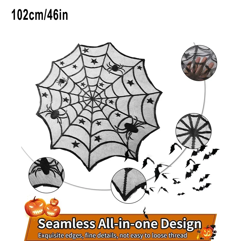 

Halloween Decoration 2024 Halloween Tablecloth Halloween Indoor Decorations Spider Web Lace Table Runner For Home Party Kitchen